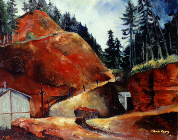1941 Entrée d’une minière à Esch-sur-Alzette, huile sur toile
