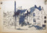 1943 Sierck-les- Bains, Place du Marché, vue à partir de la Grand-Rue, dessin à  l’encre du 24.8 1943