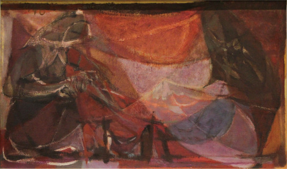 1948 Remailleuse de filet, huile sur toile, 55,5 x 33 cm, collection Musée de Grenoble, exposé au Musée National d’Histoire et d’Art (MNHA) 2013-14