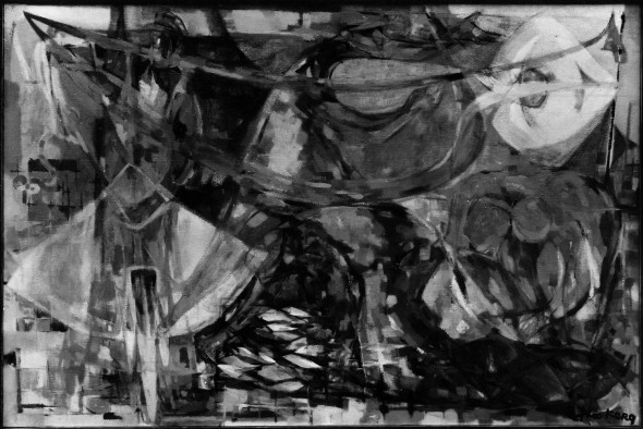1949 Débarquement de poissons, huile sur toile, 195 x 130 cm – (120 fig) Prix de la Peinture Contemporaine