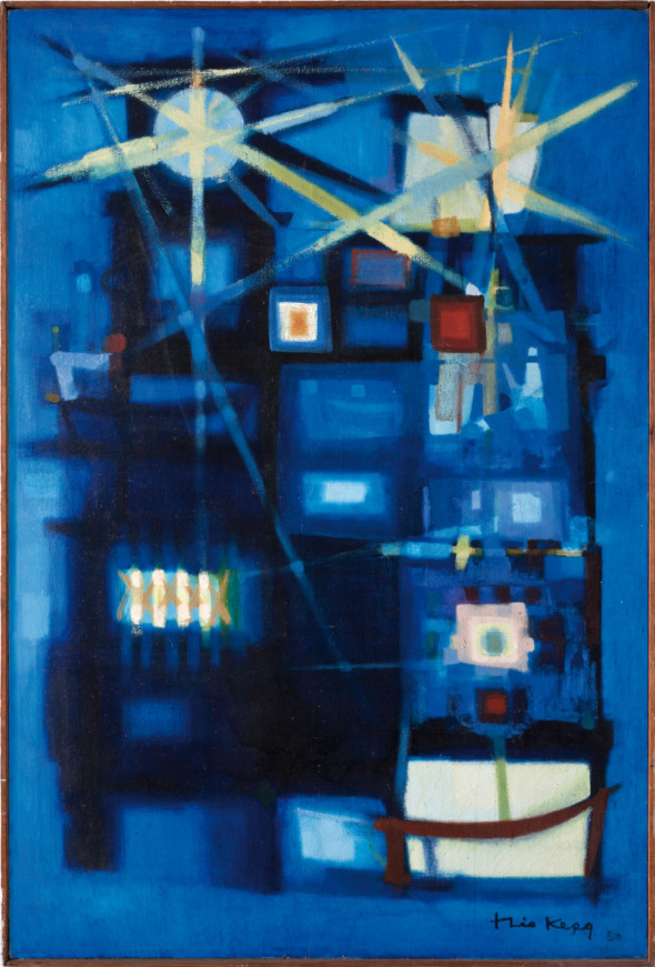 1950 Tour de feu, huile sur toile, 130 x 195 cm, collection Musée Théo Kerg Schriesheim, exposée au Musée National d’Histoire et d’Art (MNHA) en 2013-2014