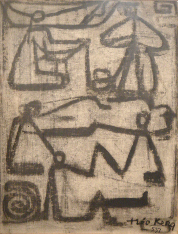 1951 Pêcheurs au repos, dessin sur papier exposé au salon du dessin et de la peinture à l’eau au Musée d’Art Moderne de Paris en 1952, (no 551)