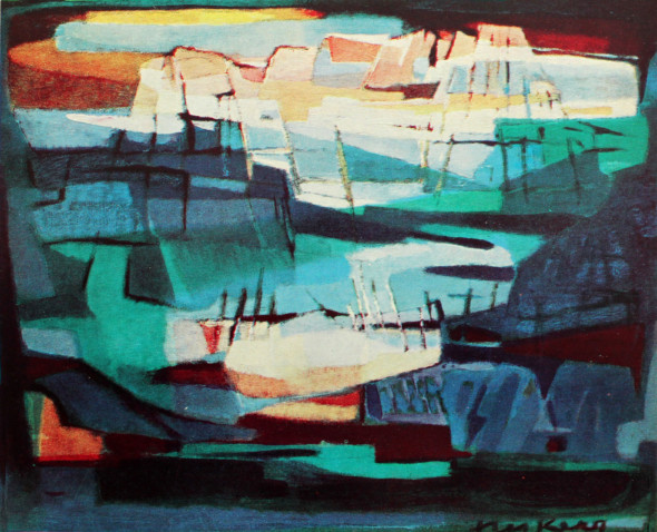 1954 Cimes, huile sur toile, 54 x 65 cm