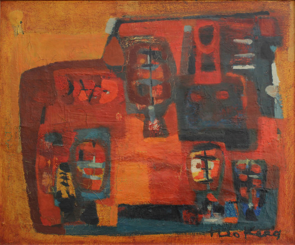 1954 Le soir, huile sur toile (no 2154)