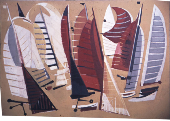 1955 Le Départ, Carton de tapisserie, 206 x 148 cm, (à l’envers)
