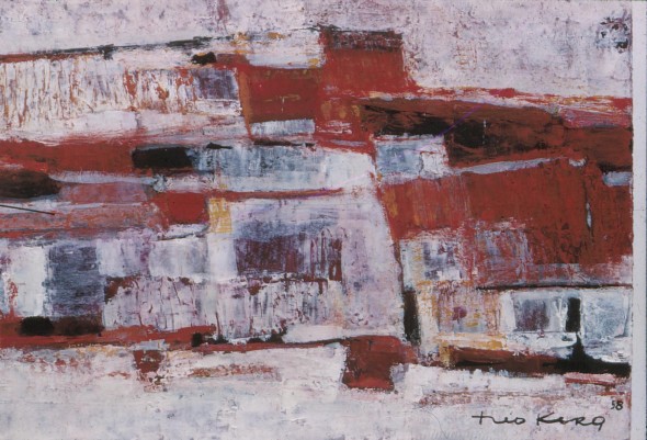 1958 Structures colorées I, technique mixte sur toile, 130 x 97 cm