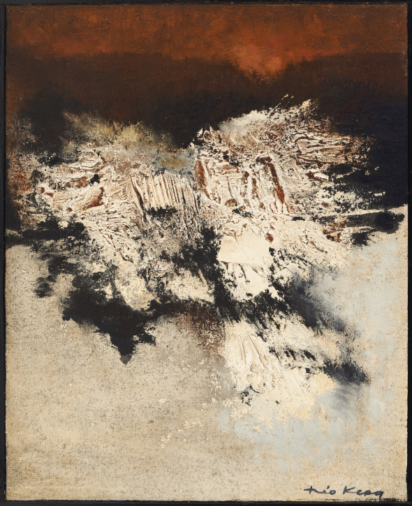 1962 En novembre, oeuvre tactiliste sur toile, 81 x 65 cm, exposée au Musée National d’Histoire et d’Art (MNHA) en 2013-2014