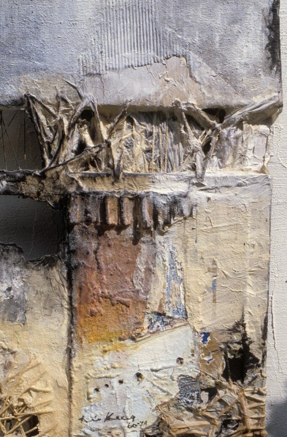 1971 Titre inconnu, oeuvre tactiliste, photo à enlever avec texte, 1960-1971