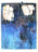 1990 Destruction bleue, œuvre tactiliste sur toile avec tendons (ficelles), 115 x 87cm