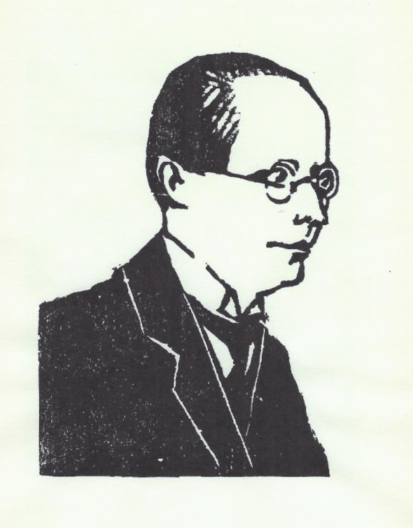 Adolf Scheer, ein Nordhäuser Dichter, Linolschnitt von Théo Kerg, ~1929