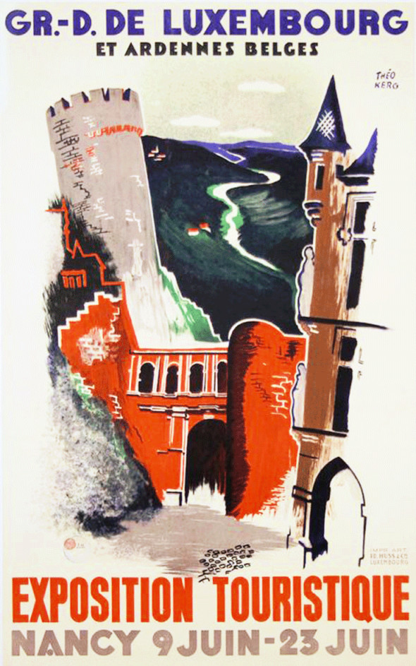 Theo Kerg, affiche, Exposition touristique, 99×62 cm, 1936