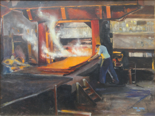 1930 Tôlerie du Greisendahl à Dudelange – huile sur toile, 100 x 76 cm