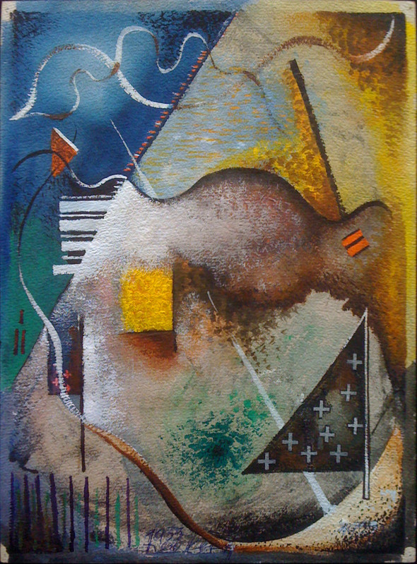1933  Composition abstraite, aquarelle sur carton, 31 x 23 cm