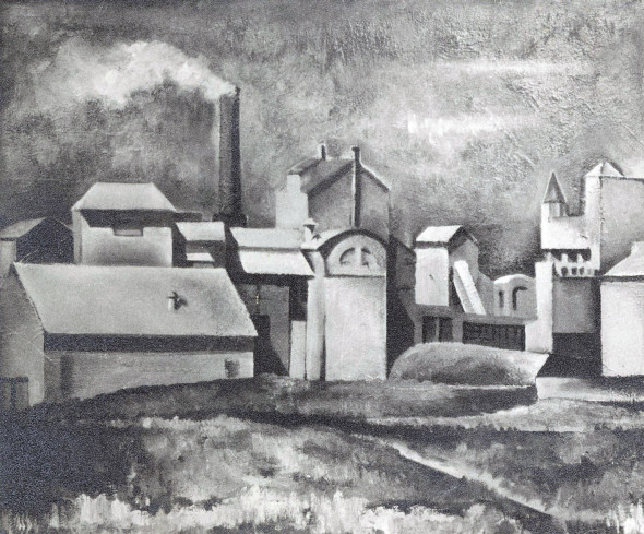 1941 Cimenterie à Esch-Alzette, huile sur toile