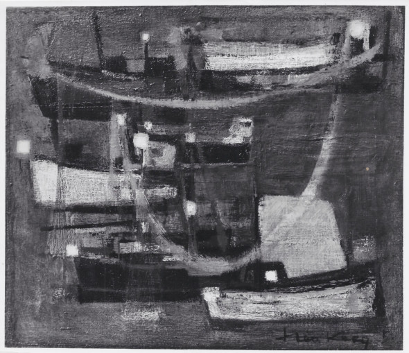 1951 Quand sèchent les filets, huile sur toile, 55×46 cm, 10F, photo Jean Boyé