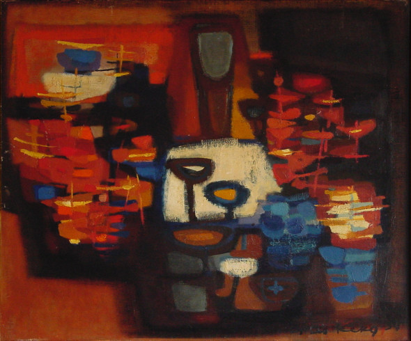 1954 La bouquetière, huile sur toile, 55×46 cm, (no 6354)