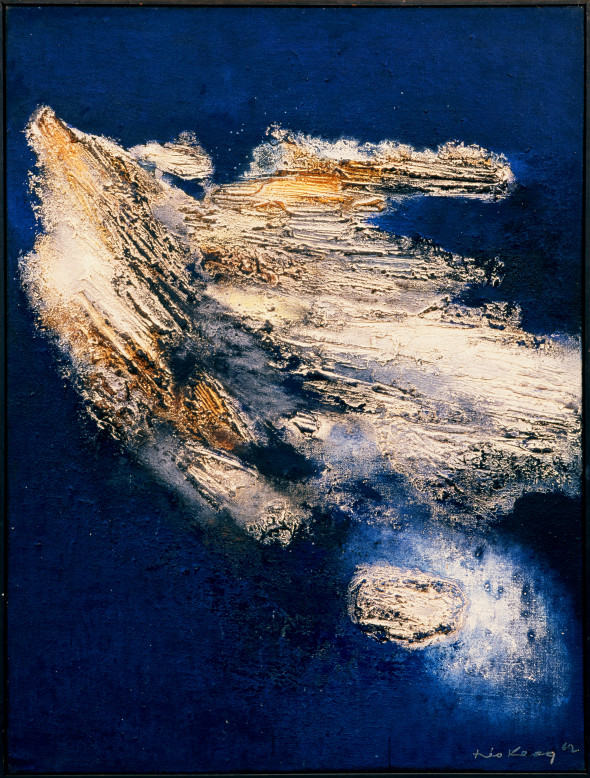 1962 Envol, oeuvre tactiliste sur toile, 60F, 130 x 97 cm (no 662)