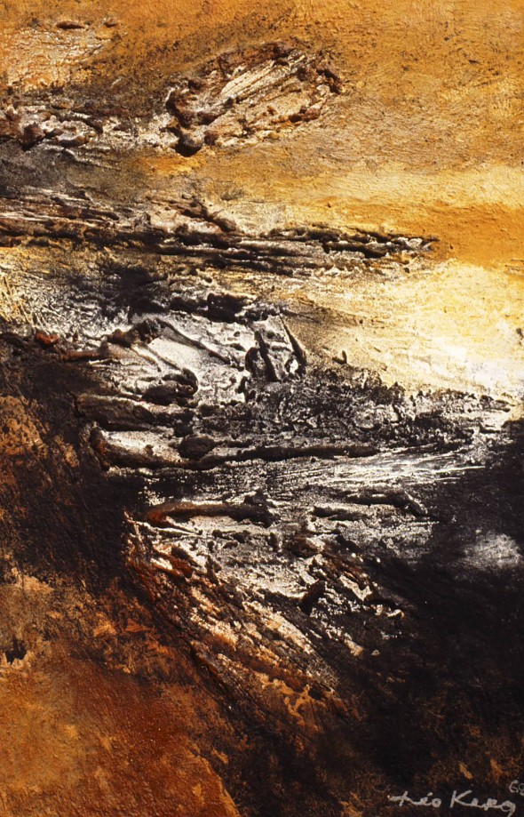 1962 Lumière du matin, oeuvre tactiliste sur toile, 10 M, 55 x 33 cm