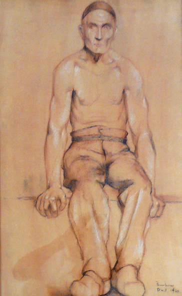 1930 Un mineur de Dudelange, dessin sur papier, 60 x 40 cm