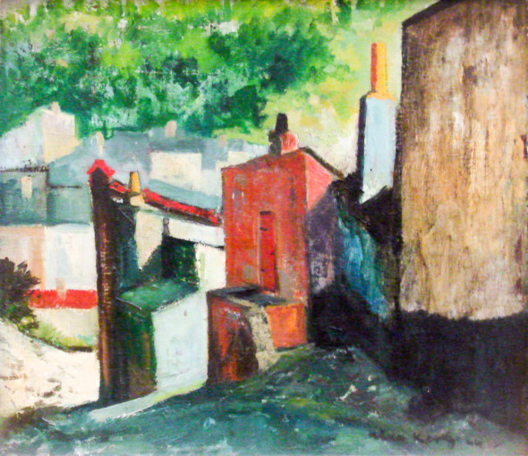 1944 Rue Malakoff à Luxembourg ville, huile sur toile, 53 x 46 cm
