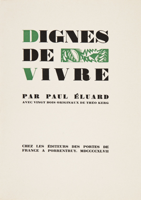 1947 01 Dignes de vivre par Paul Eluard, couverture de livre.