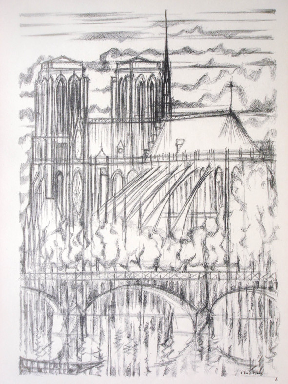 1947  Paris 06, Notre-Dame et le Pont de l’Archvêché, litho, 1.11.1947