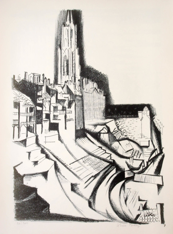 1947  Berne 07, La cathédrale engloutie, litho, 1.10.1947