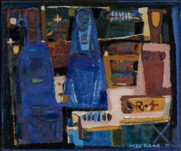 1954 Théo Kerg, 55×46, huile sur toile – trois femmes